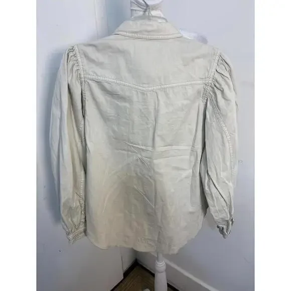 Brand New Free People We The Free Cream Button-Up Shirt Jacket Small NWOT - Picture 5 of 8